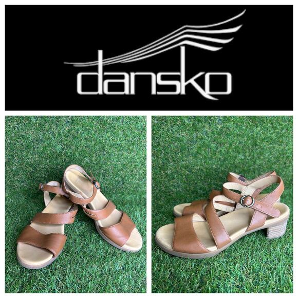 Dansko Tansy Luggage Tan Multi-Strap Sandal 39/8.5-9 - Picture 1 of 11